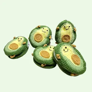 Handmade crochet, A beautiful, compact, interesting, cute and unique gift - the avocado-shaped storage bag, headphone bag, accessory hanger, which can hold headphones, keys, lipstick, tissues, etc., can be carried around and hung on a bag.under $5