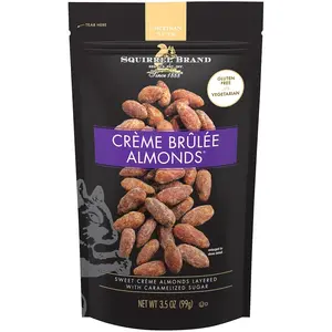 Creme Brulee Almonds, 3.5 OZ Resealable Bag High Protein Nut Snack
