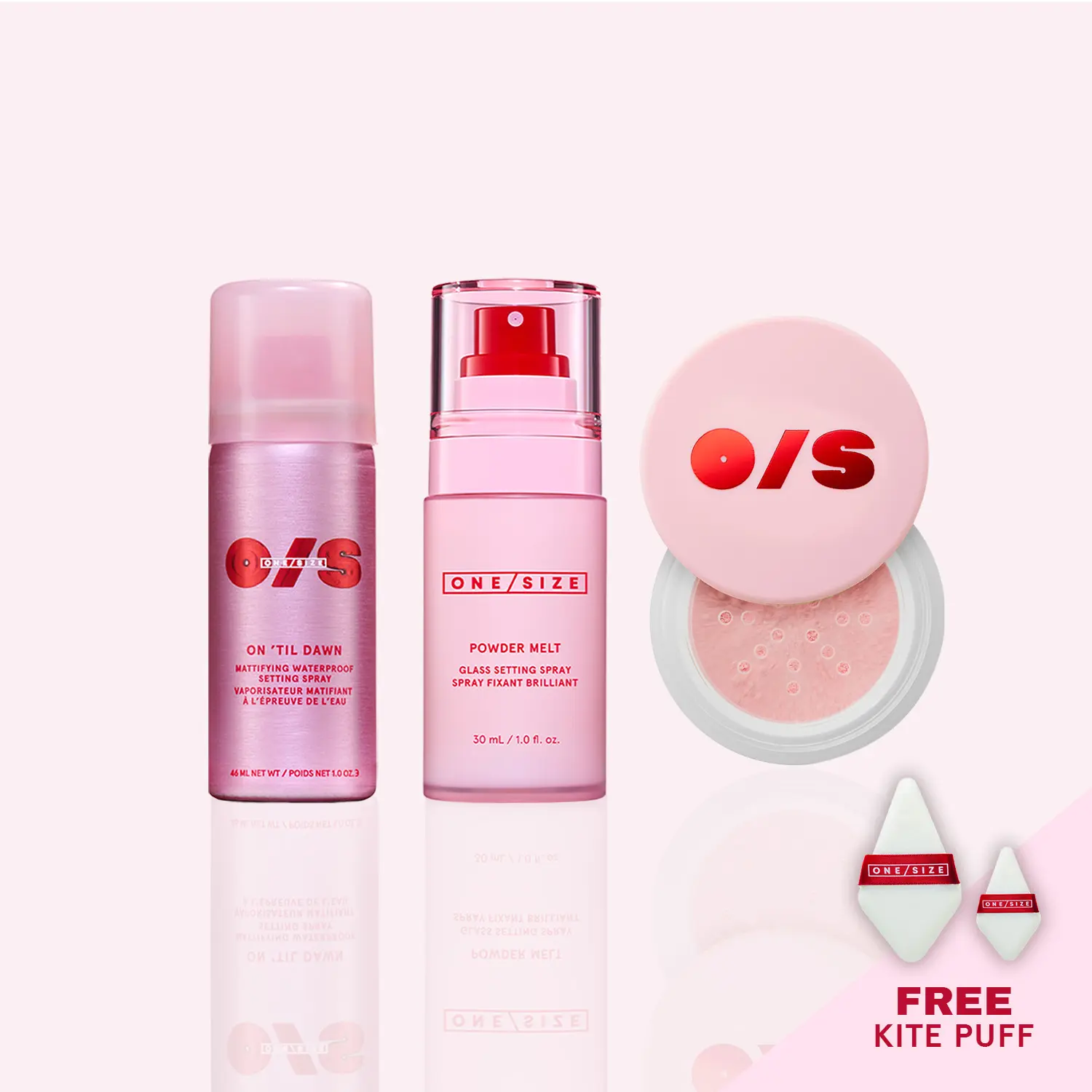 Blur, Melt Lock ONE/SIZE Setting Spray Set | Blurring Powder, Powder Melt + On ’Til Dawn with Free Puff