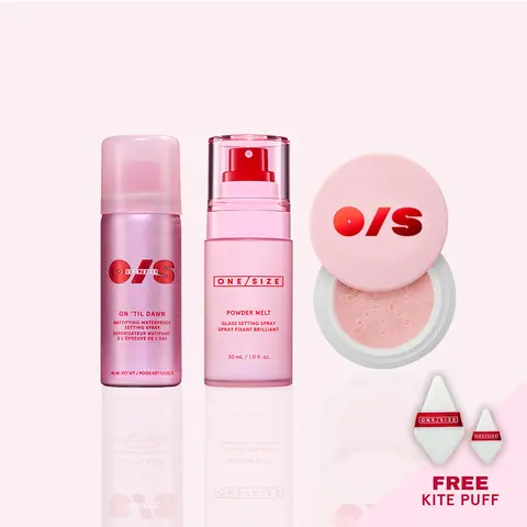 Blur, Melt Lock ONE/SIZE Setting Spray Set | Blurring Powder, Powder Melt + On ’Til Dawn with Free Puff