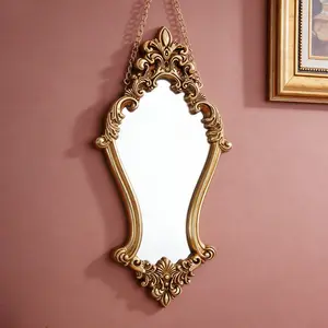 European Vintage Wall Mirror, Resin Hand-Painted Makeup Mirror, Home Decor Art, Bathroom, Vanity, Gift, Photography Prop