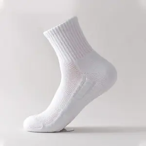 Men Cotton Crew Socks Terry Towel Bottom Cushioned Absorbent Sweat Wicking Odor Resistant 7A Antibacterial Breathable Mesh Arch Support Thickened Shock Absorption Basketball Running Gym Workout Athletic Socks,summerwins