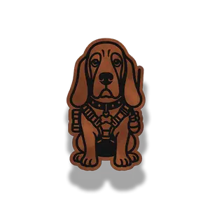 Tactical Basset Hound Dog Patch – Leatherette Morale Patch