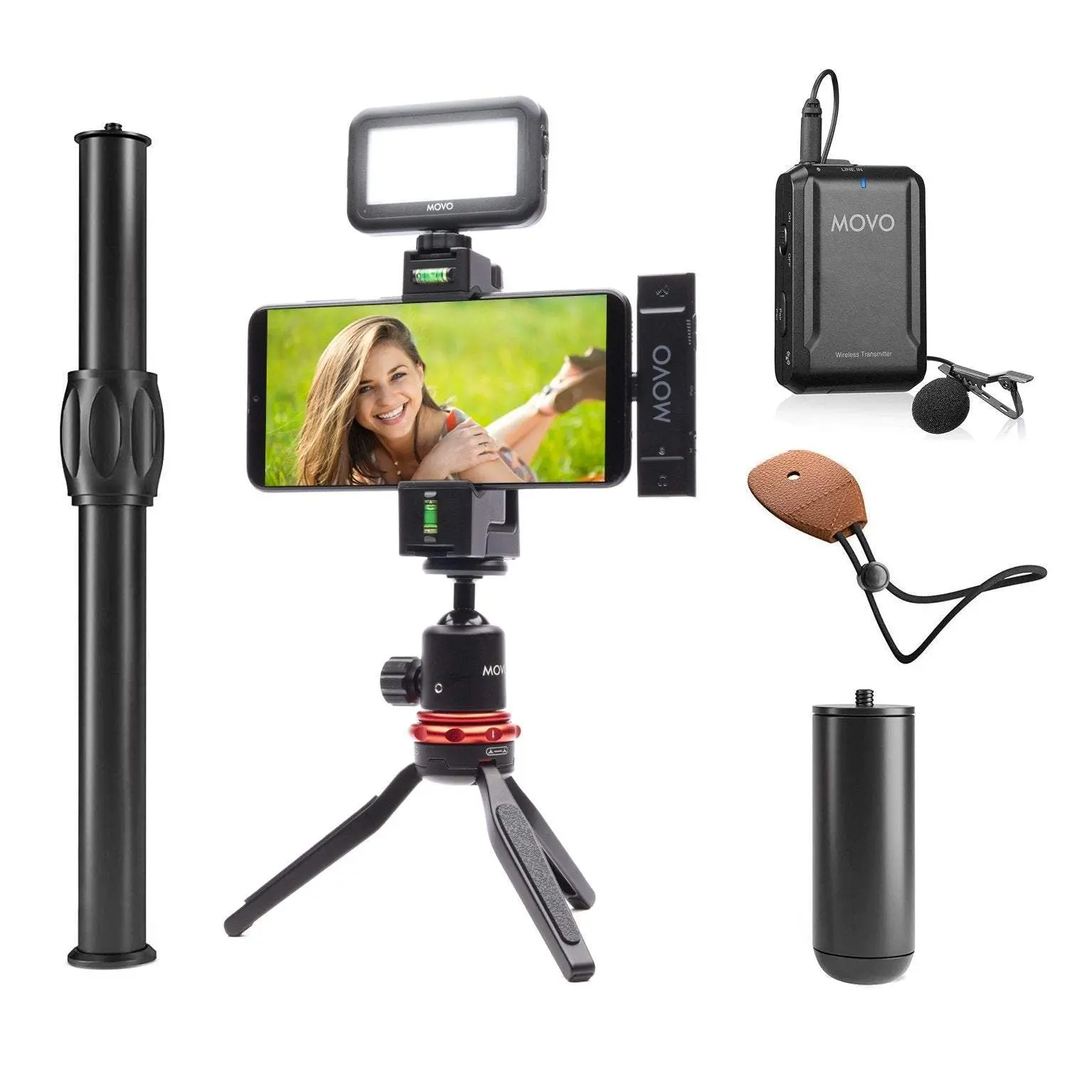 Movo | iVlogW1C |  Android Vlogging Kit with Mic, LED Light, Tripod