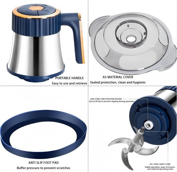 5L Electric Food Processor | 6-Blade Multi-Function Kitchen Chopper for Meat, Vegetables & Baby Food | BPA-Free Stainless Steel