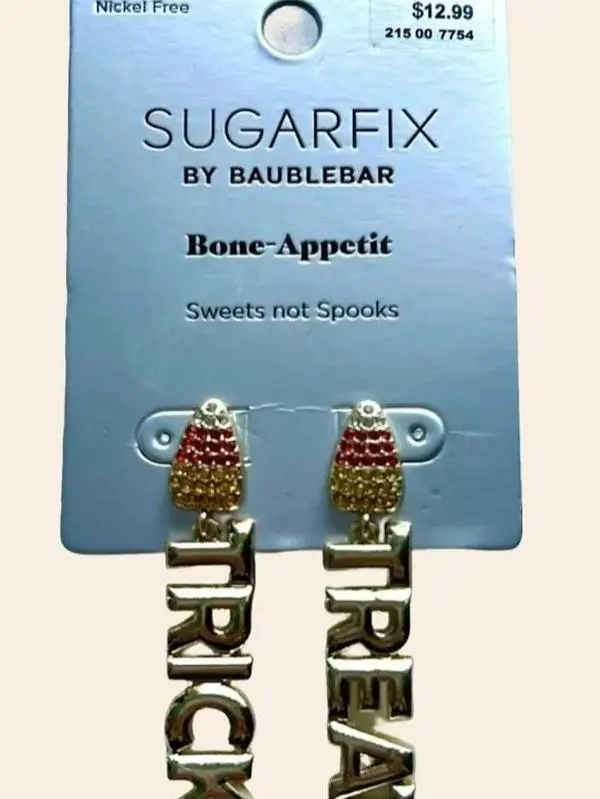 Sugarfix by Baublebar Bone-Appetite Series Nickel Free Trick or Treat Earrings Unisex Sweets not Spooks Design