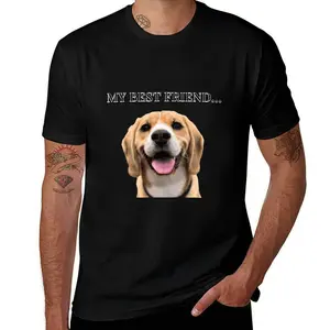 Realistic Smiling Beagle Portrait Graphic Tee - Faithful Companion Quote Dog Lover T-Shirt - Shipped from NY