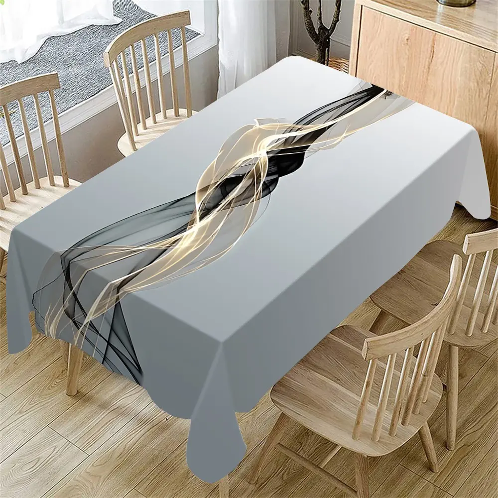 Abstract Style Modern Rectangular Tablecloth, Indoor and Outdoor Use, Coffee Shop, Home Kitchen, Wedding, Party, Restaurant Decor, Picnic Table Cover