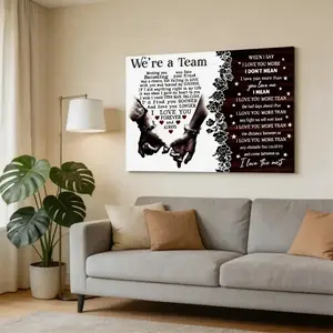 We're A Team Aesthetic Canvas Wall Poster, Artistic Decoration Wonderful Artwork for Everyone, Portable Installation, Beautiful Gift Idea for Home Quote Prints Decor