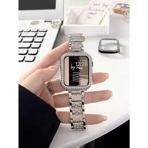 Zinc Alloy Strap with Full Crystal-embellished Band Compatible with Apple IWatch 38/40/41mm  42/44/45/49mm S10 Ultra  9 8 7 6 5 4 3 2 Crystal-embellished Strap Smart Watch Strap