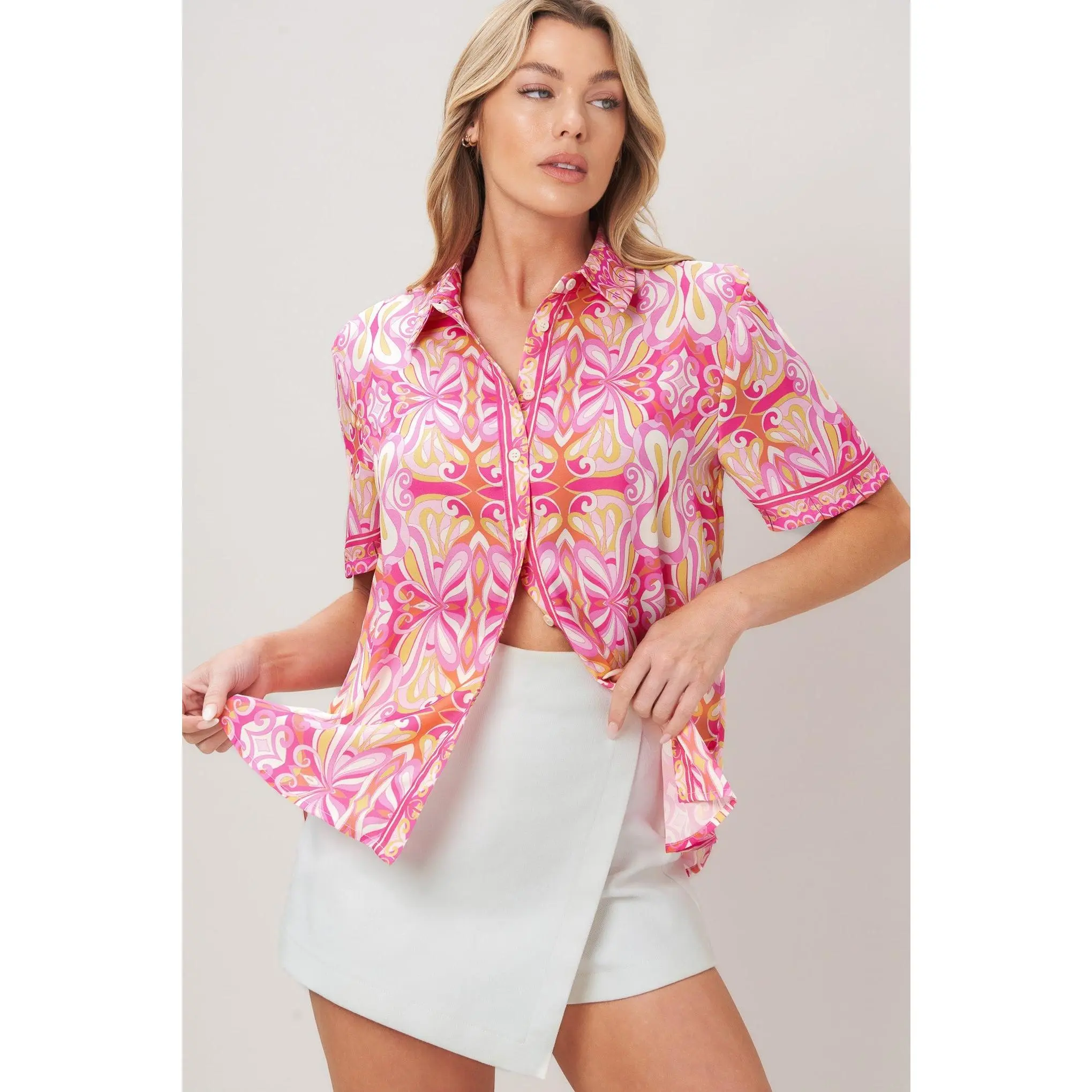 CANDY ORBIT WOVEN TOP