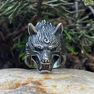 Growling Wolf Ring