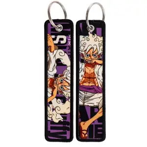 Anime Pirate OP Embroidery Keychains for Men Women Kids Manga Accessories Gift Toys Unique Design