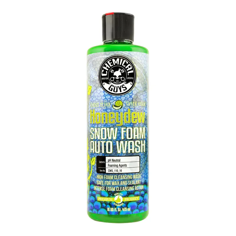 Chemical Guys Honeydew Car Wash Soap - pH-Neutral Hypersurfactant Cut Foam Cleaner, Extra Thick Slick Surface Detailing Solution, Dirt-Removing Automotive Care Supplies with Foam Sprayer, Protects Coatings, Car Cleaning Supplies