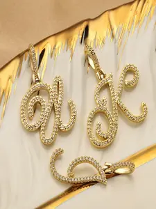 Hot Sale 26 Initial Letter Pendant 18K Gold Plated Brush Cursive Letter Necklace Jewelry for Women Men