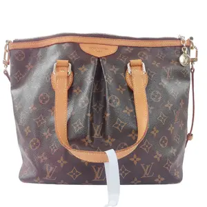 Pre-owned Louis Vuitton LEATHER Crossbody Bags Palermo PM Monogram Canvas Tote Bag QG590