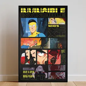 Invincible Animated Poster & Canvas – A Must-Have for Superhero Fans, Perfect for Gaming Rooms, Home Theaters, Offices, or Collector’s Spaces