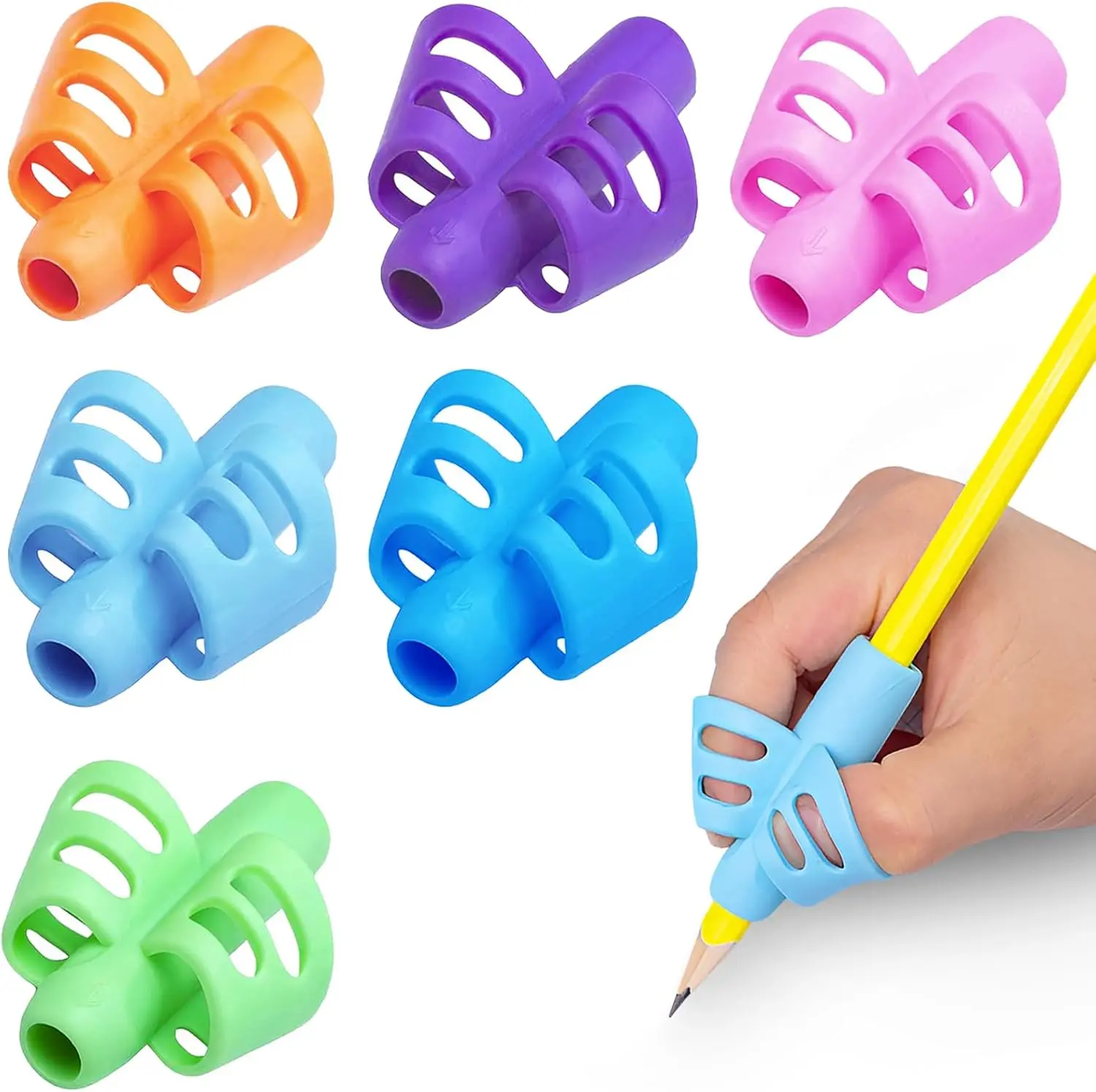 Pencil Grips for Kids Handwriting Ergonomic Children Writing Aid Training Posture Correction Tool Pen Gripper Pencil Holder for Kids Preschoolers