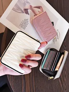 Leather Card Holder for Women, Compact and Elegant, Multiple Slots, Large Capacity, Ultra-Thin, New Trendy Design, Anti-Magnetic