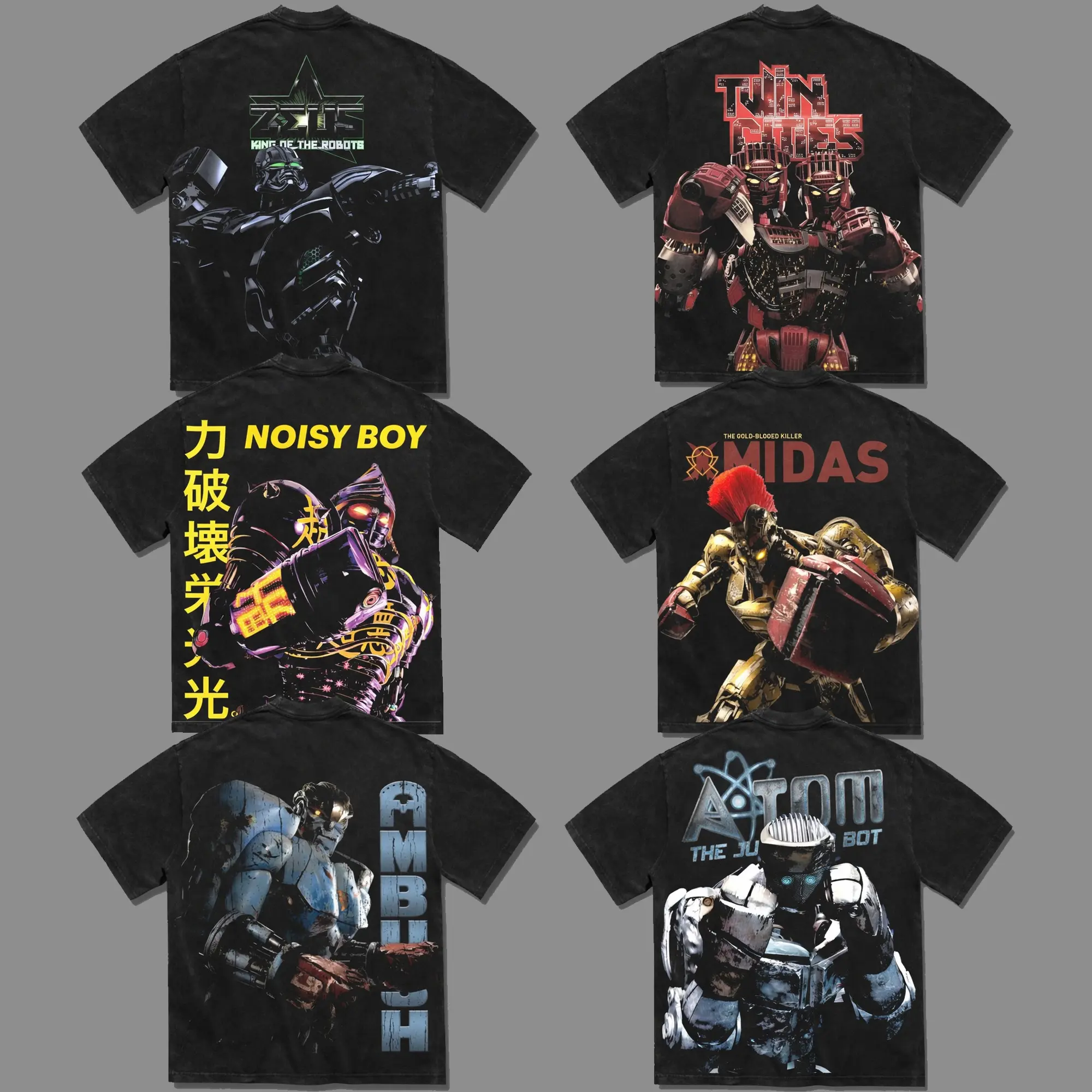COLLECTION Real Steel Noisy Boy Atom Zeus Metro Midas Ambush Twin cities Menswear Gift for movie fans Top Apparel Classic Oversized Seamless Simple Straight Man designer shirts Men's Regular Fit Floral Print Tee logo ver