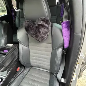 Heart-Shaped Headrest Pillow, 1-Count Soft and Comfortable Car Neck Pillow, Plush Neck Pillow Car Interior Accessory for Women and Girls