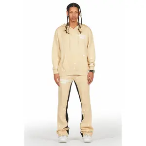 Raffer Beige Hoodie Baggy Fit Pant Track Set