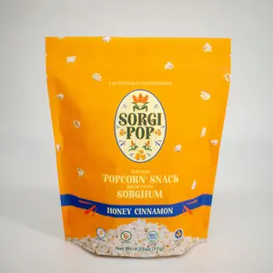SorgiPop Honey Cinnamon Flavored Popped Sorghum - Warm & Sweet Comfort Snack with Avocado Oil Honey Powder Cinnamon & Sea Salt