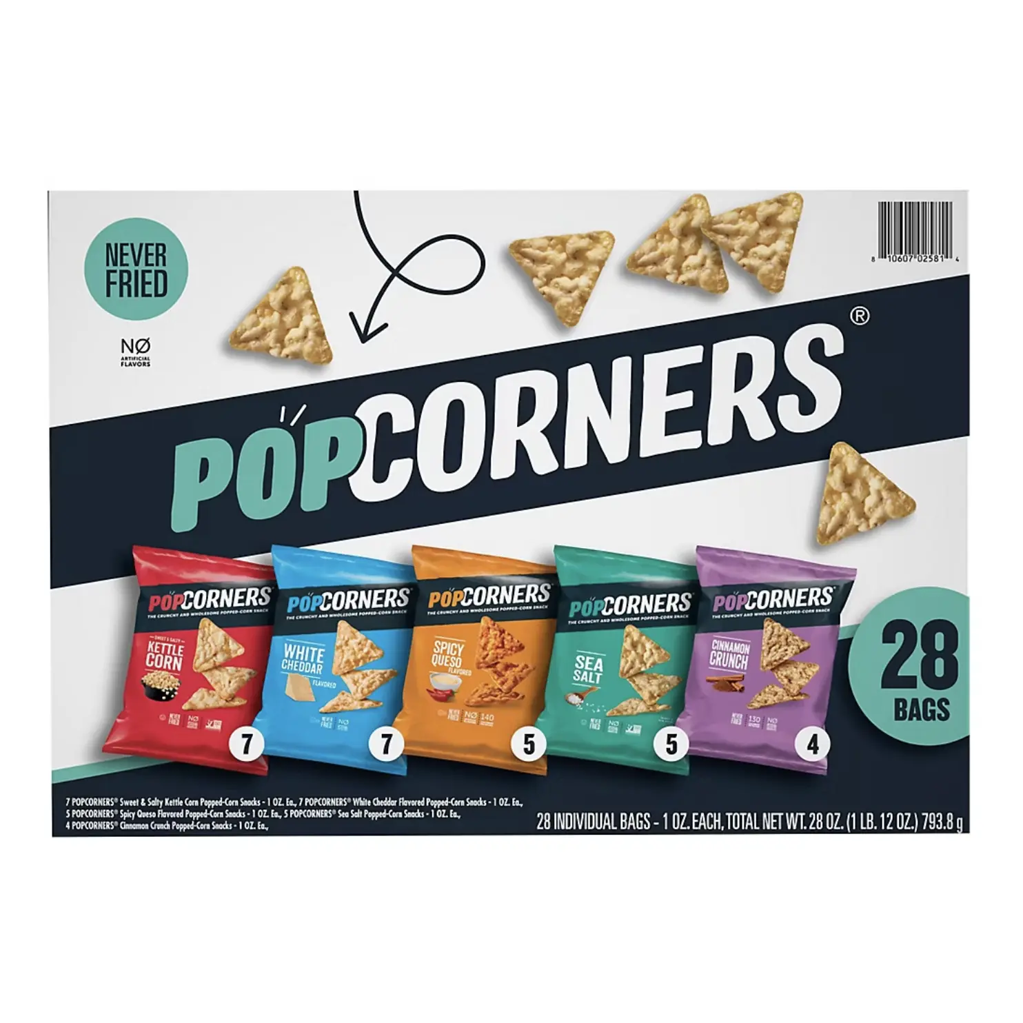 PopCorners Popped Corn Snacks Variety Pack, 1 oz, 28 Count