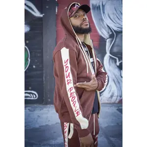 Brown/Red Jogger Short Set w/Piping Reflectors