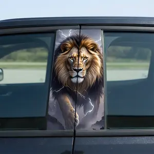 Male Lion Car Door Trim Sticker Car B-pillar Sticker Personalized Creative Vinyl Waterproof Decoration Window Funny Decals For Truck