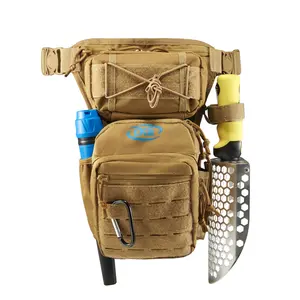 CKG Metal Detecting Bag for Tools – Tactical Waist Pouch, Khaki and Black