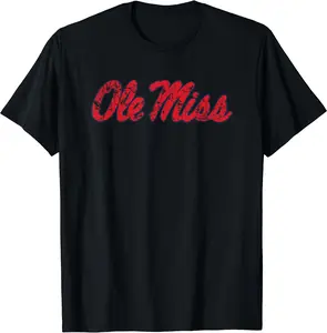 Mississippi Ole Miss Vintage Mascot Blue T-Shirt, Gift Shirt, Cotton, Crewneck, Size S-3XL