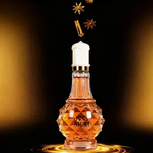 Night Perfume 90ml | Spicy Woody Notes | Mature Men & Women | Diamond-cut bottle, amber liquid | Dinners/Dating/Business