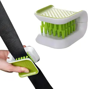 Car Seat Belt Cleaning Brush, U-Shaped Auto Interior Washing Brush with Double-Sided Bristles, Closeable Safety Belt Bristle Scrubber Cutlery Cleaner Brush for Car Home (1 PCS)
