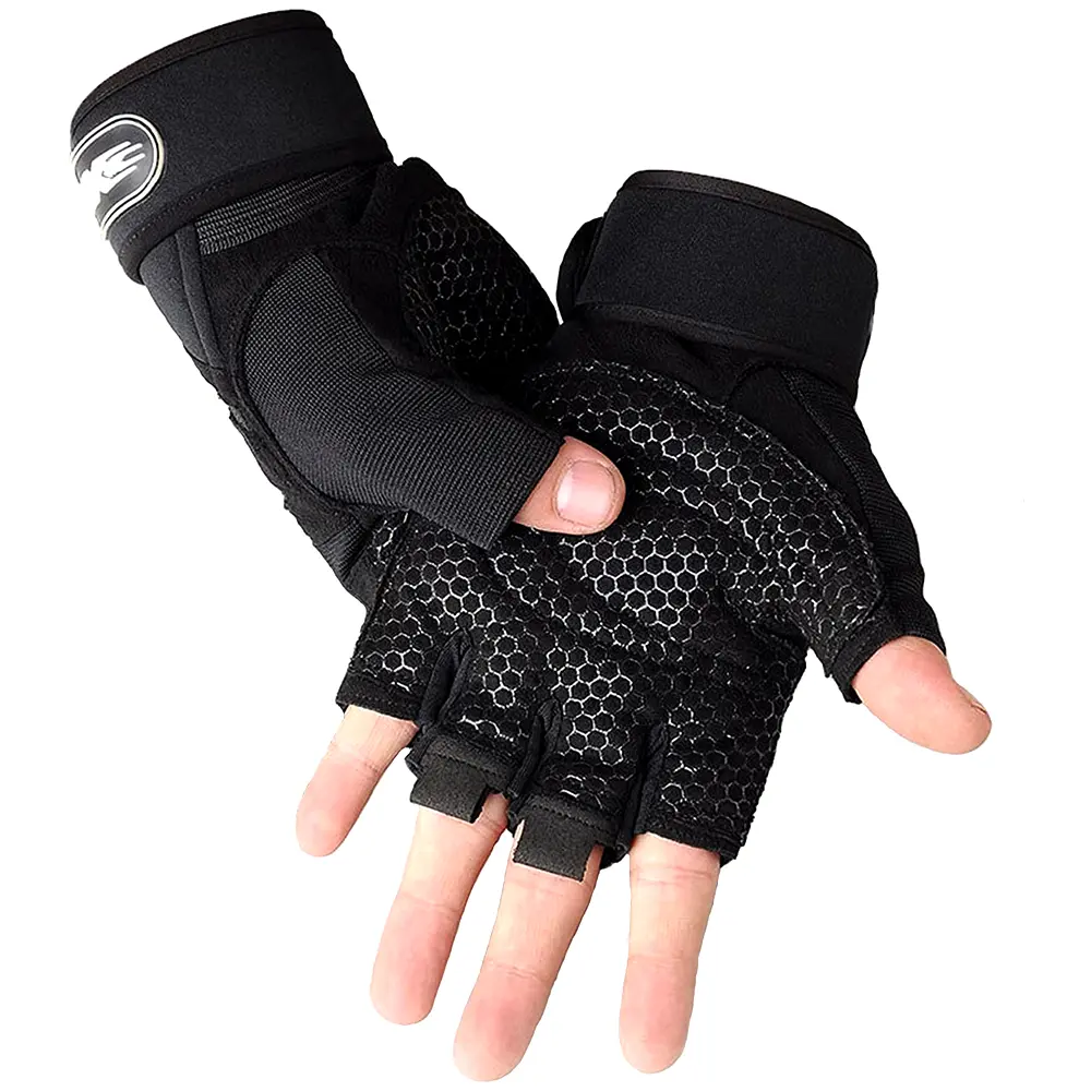 Workout Gloves, Gym Gloves for Men, Wrist Wraps Lifting Wrist Wraps Gloves for Working Out, Hand Out Gloves Fitness Gloves Full Palm Protection, Gym Accessories, Fitness Exercise Accessories