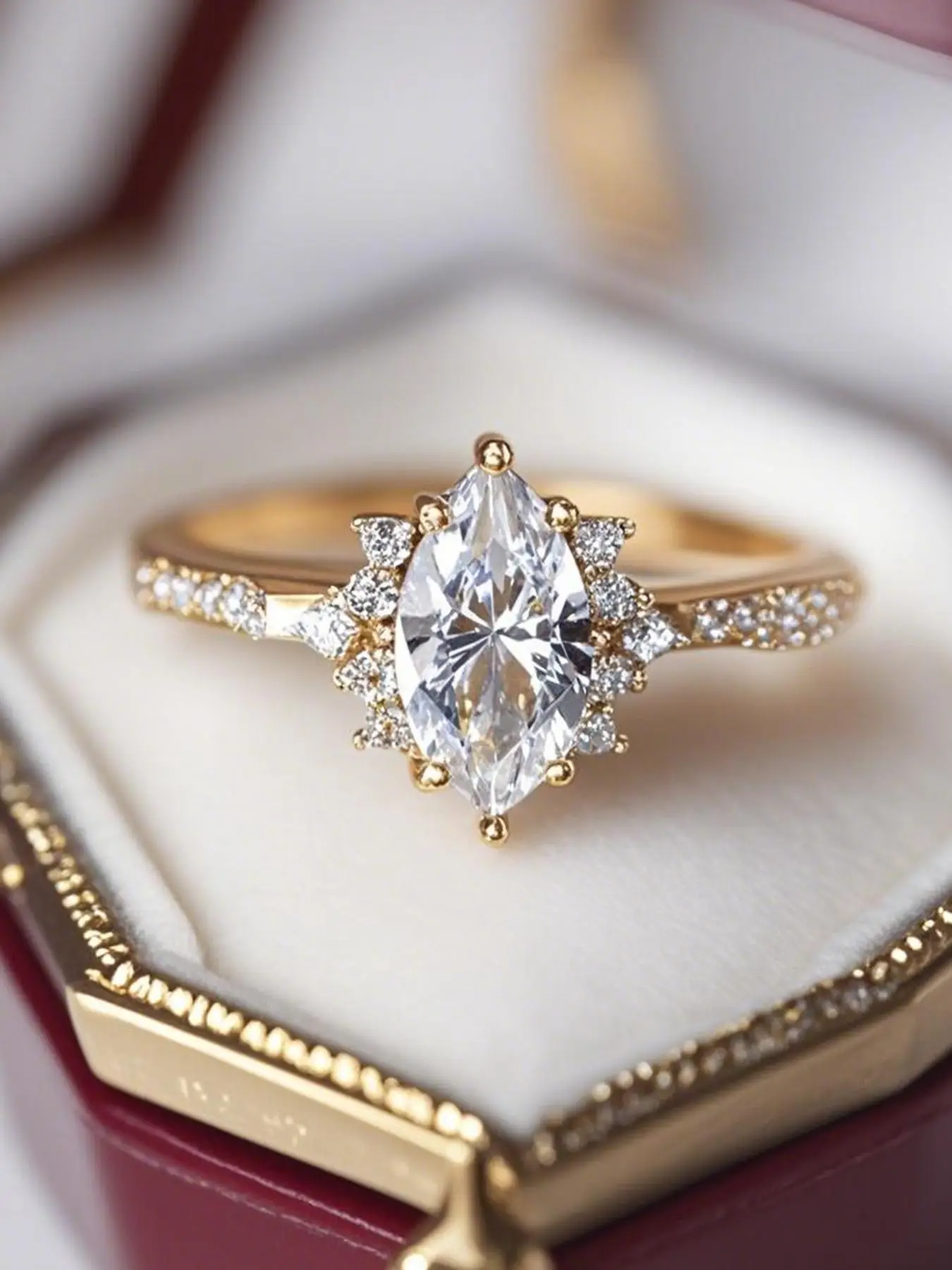 Artificial Zirconia Decor Ring, Bridal Jewellery Suitable for Dating Daily Wear, Jewelry Anniversary Gift