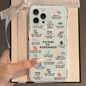 Cartoon slogan printing, anti-drop, non-slip TPU large hole airbag lens mobile phone protective case, suitable for iPhone 17 16 15 14 13 12 11 XS X and other series models, can be given as a gift to friends or family