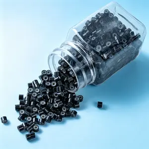 1000Pcs Micro Ring Hair Pieces With Inner Beads Professional Hair Extension Connection Tools