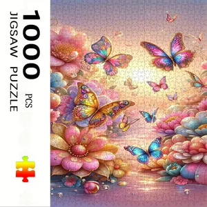 1000 Piece Flower & Butterfly Puzzle, Large Adult Family Interactive Toy, DIY Home Decor Brain Challenge, Holiday Scene, Perfect Gift