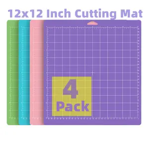 Standard Handle Cutting Pad for Cricut, 4 Pack 12x12 Inch Replacement Adhesive Quilting Cutting Mat, Compatible with Standard Cricut Accessories