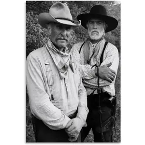 Retro Movie Poster Lonesome Dove Western Cowboy Black And White (3) Canvas Print Wall Art Decoration Living Room Office Bedroom Aesthetic