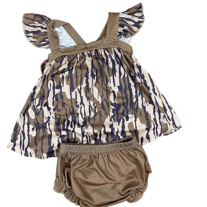 white christmas dresses Stealth Style: Grey Camo Bamboo Girls' Dress for Fashionable Explorers main image 1