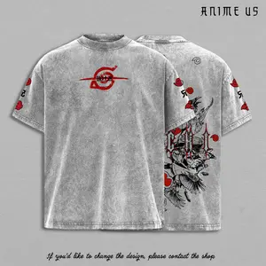 AKATSUKI Crow Assassin Red Eye Clan Shinobi Betrayal Ninja Anime Vintage Washed Oversized Graphic Tee Dark Uchiha Style Streetwear Shirt
