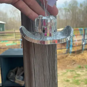 Disco ball hat ornament
