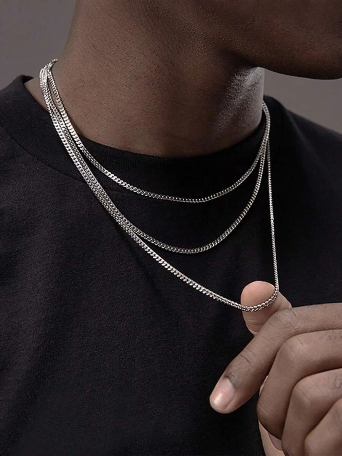 1pc Hip-Hop Metallic Punk Style Necklace Or Bracelet For Men Or Women, Fashionable Accessories With Street Chic Style And Shiny Design, Layered Necklaces