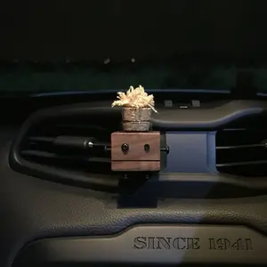 Reusable Wood Car Perfume Bottle, Creative Vent Outlet Scented Air Freshener, Wooden Car Decoration Empty Fragrance Bottle, Car Diffuser