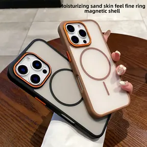 For iPhone 17 Pro Max 17 Pro 16 Pro Max 15 14 13 Case Frosted Matte Skin Touch Feel Magnetic Ring Shockproof Anti‑Drop Anti‑Scratch Protective Cover Wireless Charging Compatible Accessories
