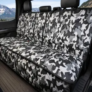 Seat Cover for  Seat, Heavy Duty  Rear Seat Protector for Small , SUVs,  - Fits 60/40 Split Bench with Middle Seat Belt, Non-Slip  Backseat Cover (Regular, Camo)