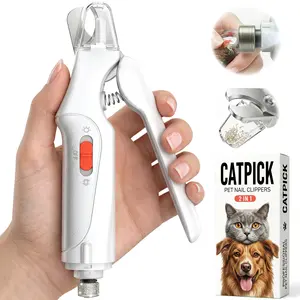 Catpick 2-in-1 Rechargeable Pet Grooming Paw Trimmer & Nail File Set with LED Light, Low-Noise Motor for Safe Trimming of Light-Colored Claws on Dogs & Cats of All Sizes