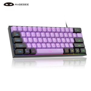magegee mini 60% membrane gaming keyboard, national day offers, rgb backlit 61 key ultra-compact keyboard, ts91 ergonomic office computer lighted mechanical keyboard, lighted mechanical keyboard